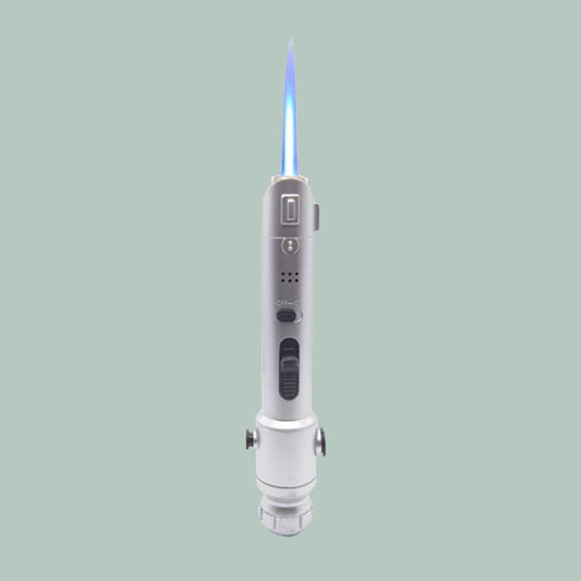Ever Tech - The Outcast Lightsaber Torch Lighter Front View with Flame